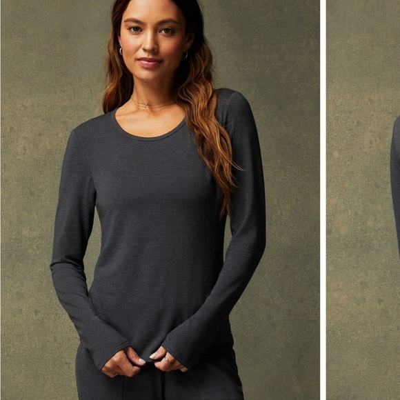 RestoreKnit Long Sleeve Tee - Charcoal Heather - Picture 1 of 7